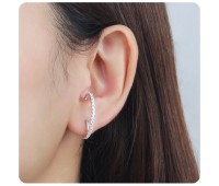 Beautiful Designed with CZ Stone Silver Hoop Earring HO-2474